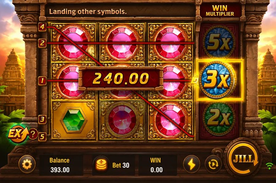 Fortune Gems how to play win screen example