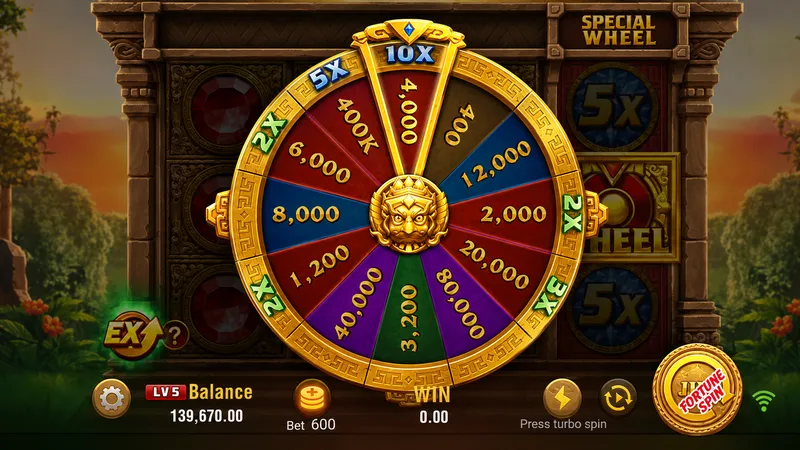 Fortune Gems 2 Philippines special wheel with payout values and multipliers