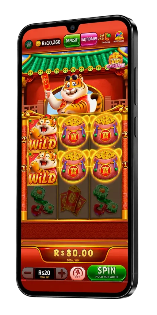 Fortune Tiger slot game on a mobile phone