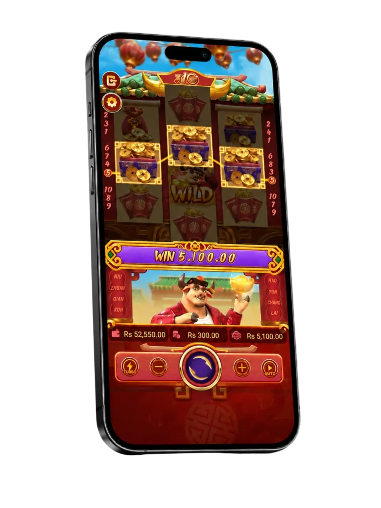 Fortune Ox slot game on a mobile phone