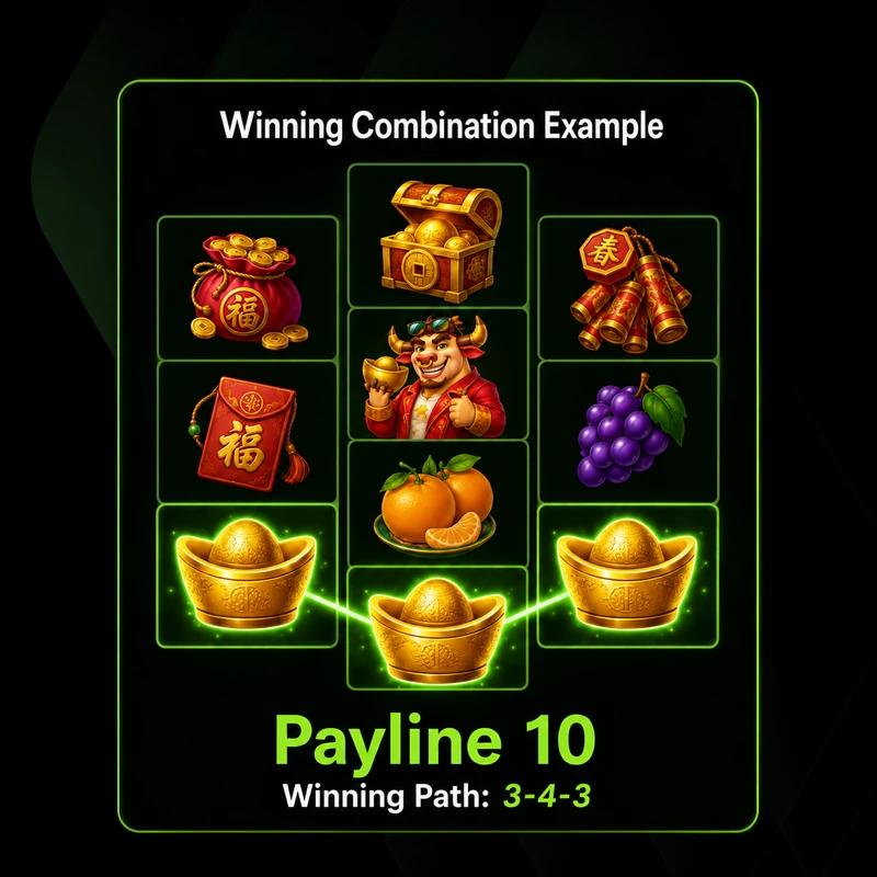 Fortune Ox payline 10 winning path